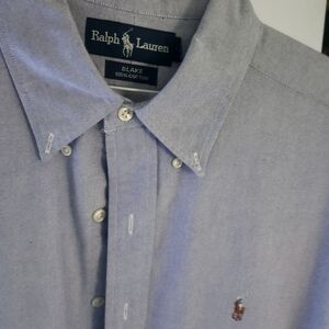 Ralph Lauren Men's Light Blue Button-Down Shirt Vintage Blake Mens L